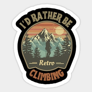 I'd Rather Be Climbing. Retro Climbing Sticker